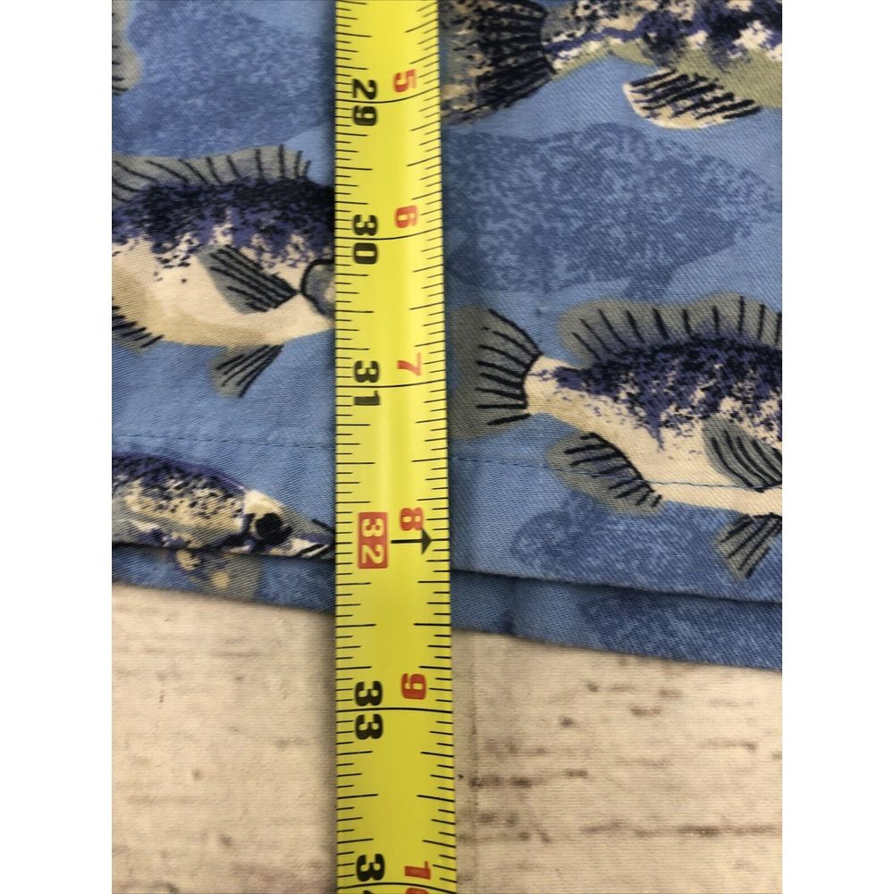 Columbia Shirt Mens Large Blue Fish All Over‎ Print Button Short Sleeve Casual - Picture 6 of 11